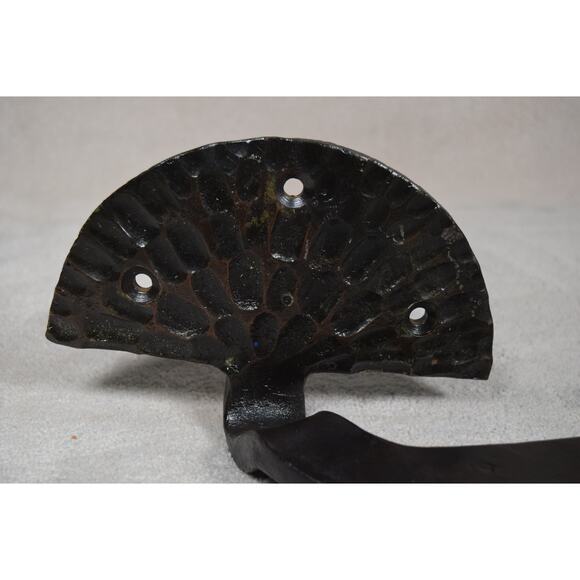 Heavy Rod Iron Door Handle/Towel Rod Handcrafted 22.5" Long 7# Dark Bronze Color - Picture 9 of 14